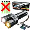 Powerful Dual Light Source LED Flashlight USB Rechargeable Zoom White Yellow Torch Long Range Flashlight With 4*181350 Battery