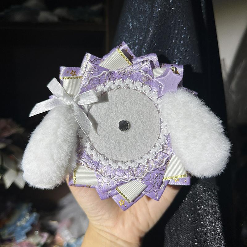 Cute Lolita Badge Base Tray with Cat Ear Handmade Badge Holders for Itabag Ornament Decoration DIY Handcrafted Accessorie