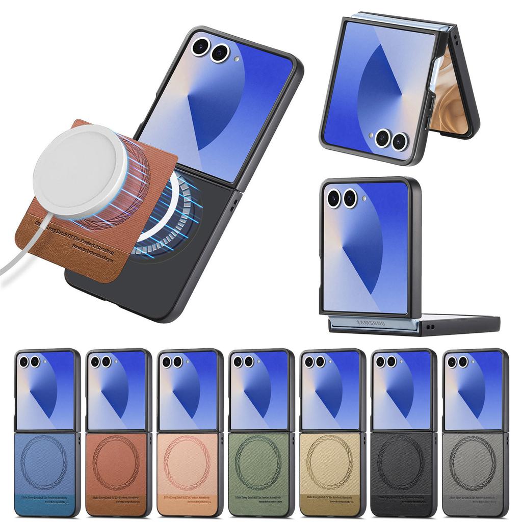 Comfortable Leather Folding Magnetic Case for Samsung Galaxy Z Flip7 5G Flip 7 6 Flip6 Flip4 Flip 5 4 3 Flip3 Accessories