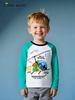 European Fashion Boys' Cartoon Block Long-Sleeve T-Shirt