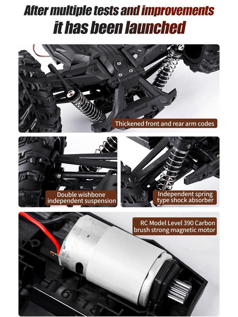 Remote Control 4WD High-Speed Drift Off-Road Bigfoot Electric Toy Truck Model.