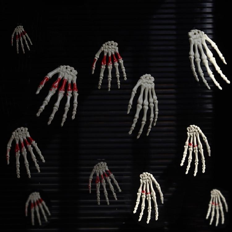 1Pair Halloween Skeleton Hands Plastic Skeleton Human Hand Bone Decoration for Halloween Themed Party Zombied Party