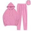 Women's Fashionable Loose Pocket Long Sleeved Sweatshirt Long Pants Two-Piece Set