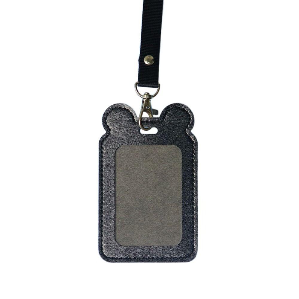 Cartoon ID Card Holder PU Leather Work Card Case Cute Badge Holder  Work