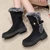 Fur Flats Suede Woman Mid Calf Boots Casual Warm Cozy Walking Shoes 2024 Winter Brand Fashion Short Plush Dress Mujer Zapatillas