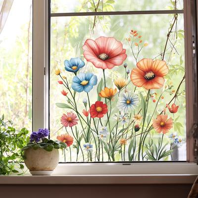 Finestre in vetro per balcone Yu Beauty dipinte Decorazione abbellimento parete domestica Adesivi per finestre