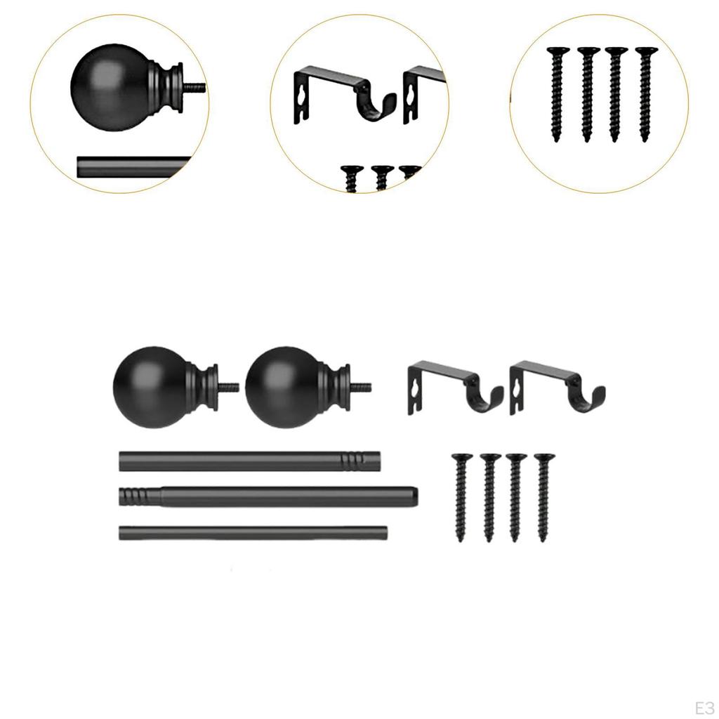 Adjustable Curtain Rod Set with Brackets for Home And Bedroom
