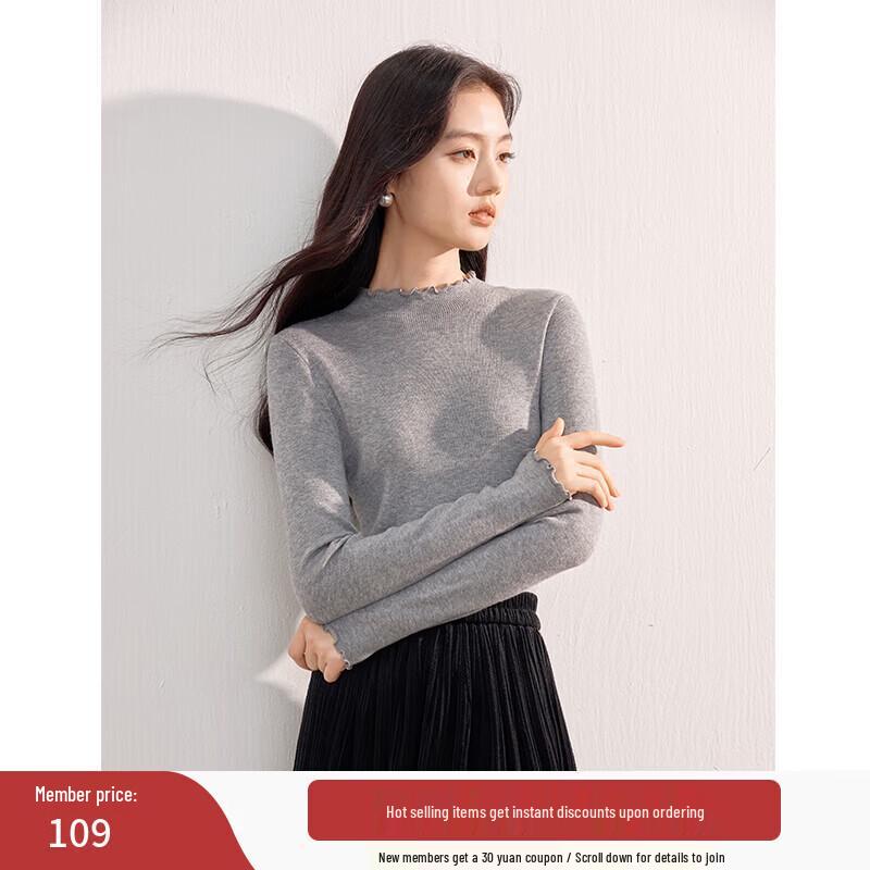 Xiangying Women s Anti-Pilling Wool Blend Half-High Collar Sweater S