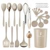Non-Slip Silicone Cooking Set: High-Temp Resistant Soup Ladle, Stir-Fry Spatula, and Pot Spoon