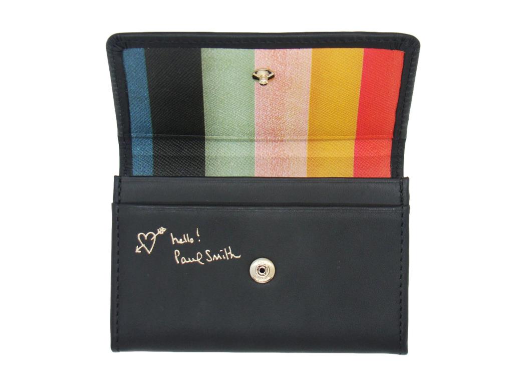 Paul Smith Classic Leather Business Card Holder, Card Case, Pass Case, Commuter Pass Case (Black)