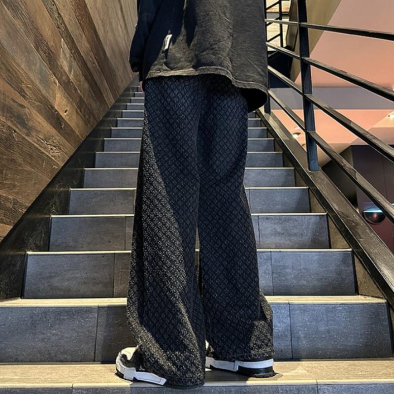 Nuovi Jeans da Uomo Stile Americano Retrò con Motivo a Stelle, Vestibilità Larga Dritta, per Primavera e Autunno