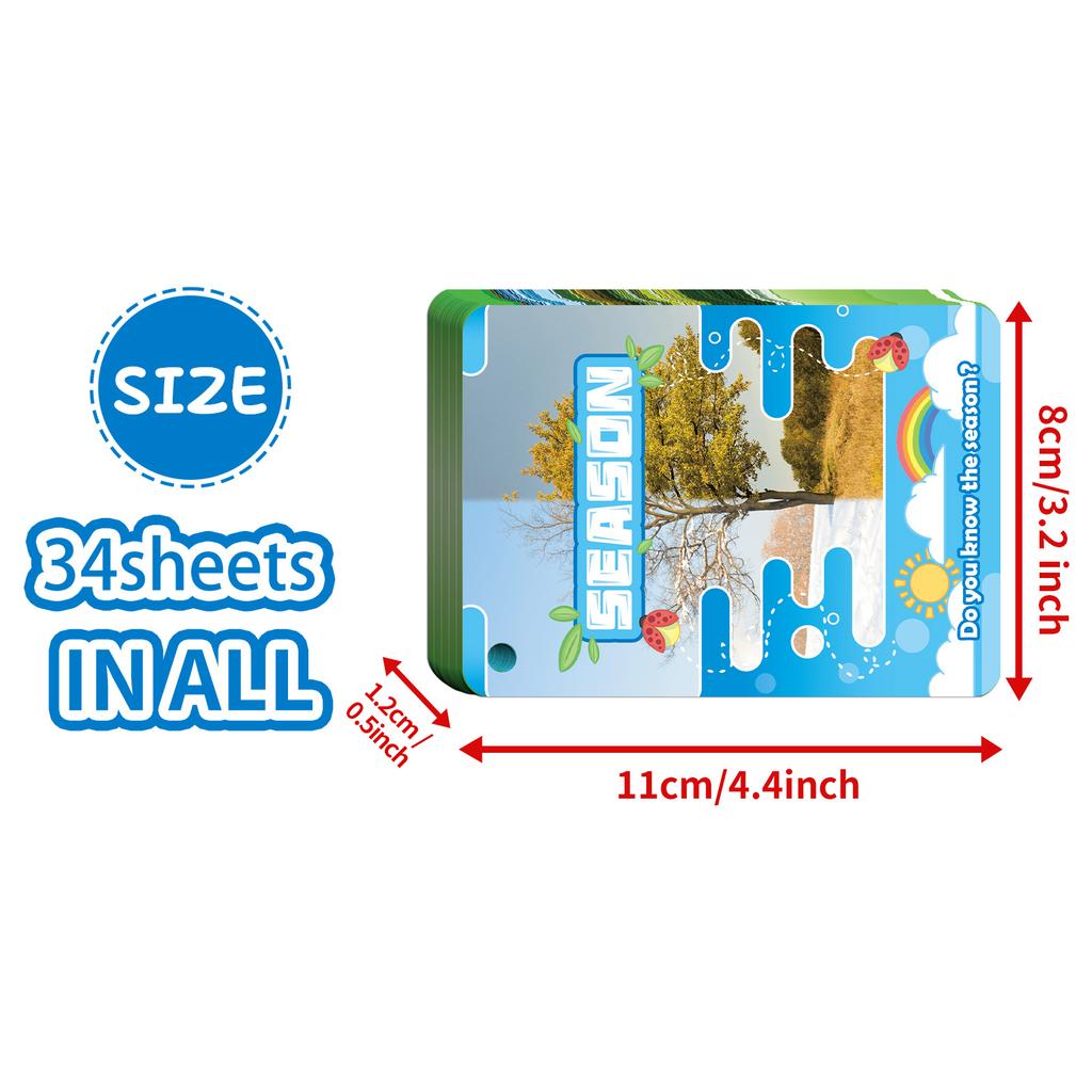 34 Realistic Wind Seasonal Cards Landscape Realistic Children'S Early Education Cognitive Cards Educational Cards