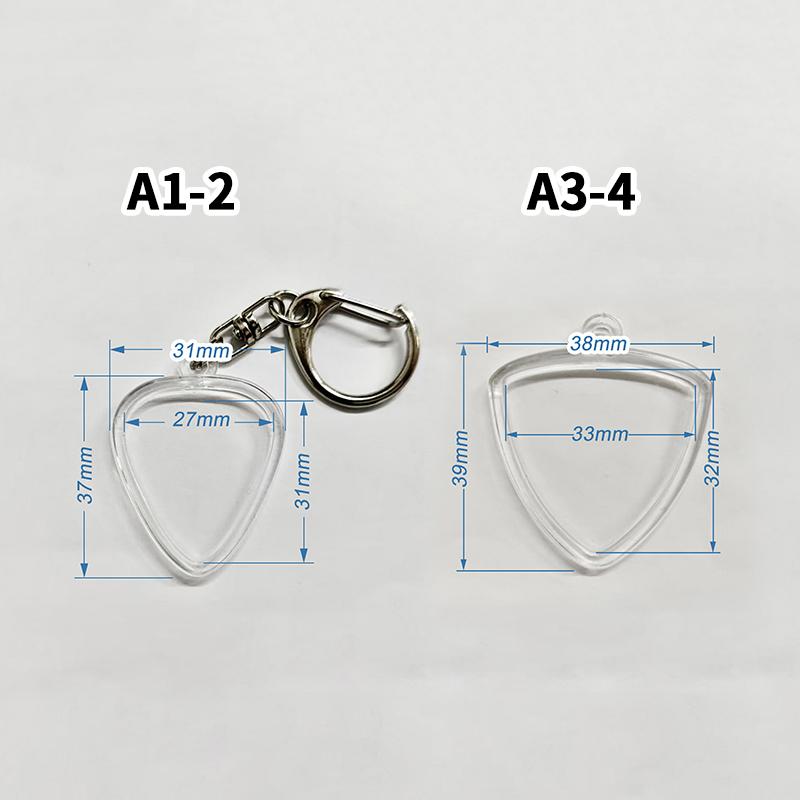 Clear Storage Box for Guitar Picks; Heart Model Collection Case with Keyring Attachment