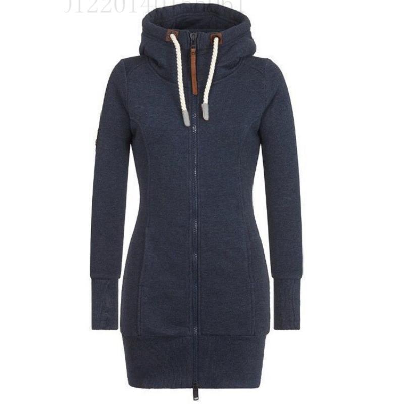 Sudaderas con Cremallera para Mujer de Color Sólido Ajustadas Streetwear Sudadera con Cordón Exterior Otoño Invierno Caliente Cortavientos Sudaderas Largas