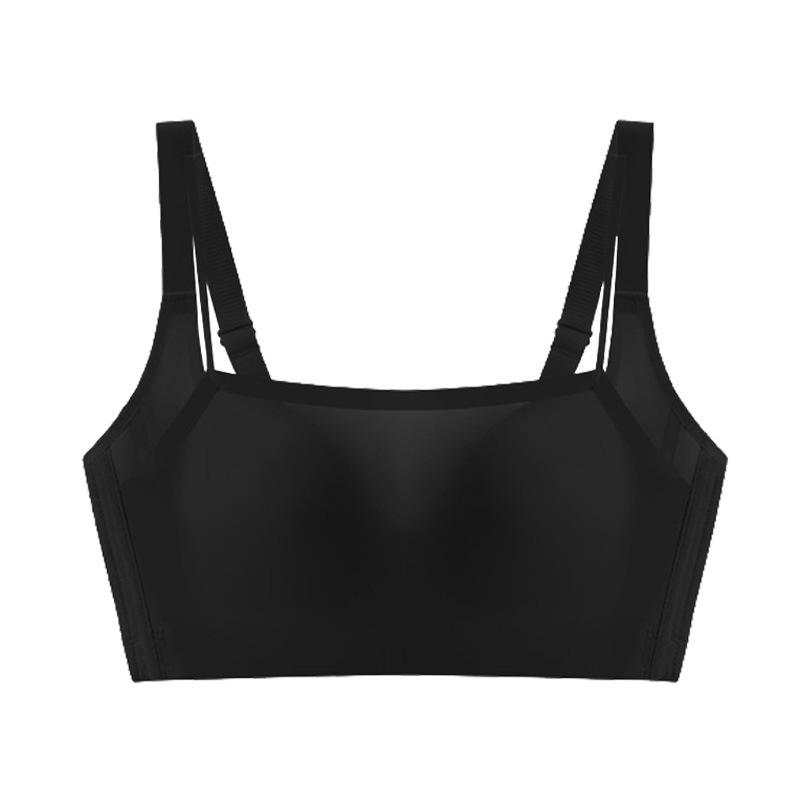 Liquid Foundation Comic Chest Seamless Underwear Thin Big Chest Small Gathering Anti-light Breathable Comfortable No Steel Ring Bra