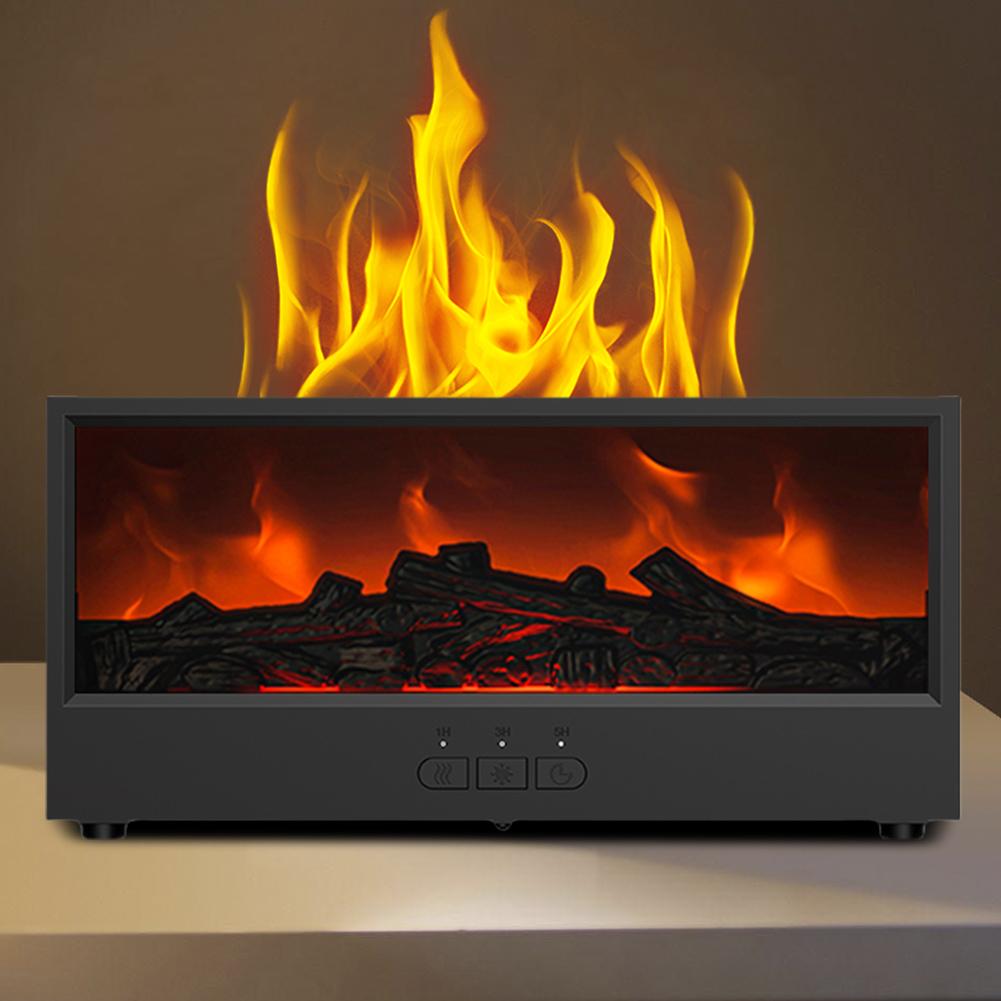 Dynamischer Flammen-Kamin ätherischer Öldiffusor Timer und automatische Abschaltung Flammen-Kamin Aromatherapie-Diffusor 7 Farben LED-Nachtlicht