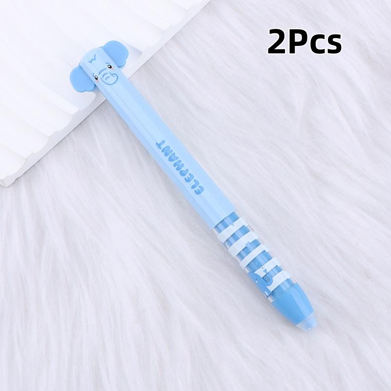 

2Pcs Multifunctional Erasable Neutral Pens Animal Design Quick-Drying Gel Pen Double Ink Color Pens Writing Tool School Supplies A2
