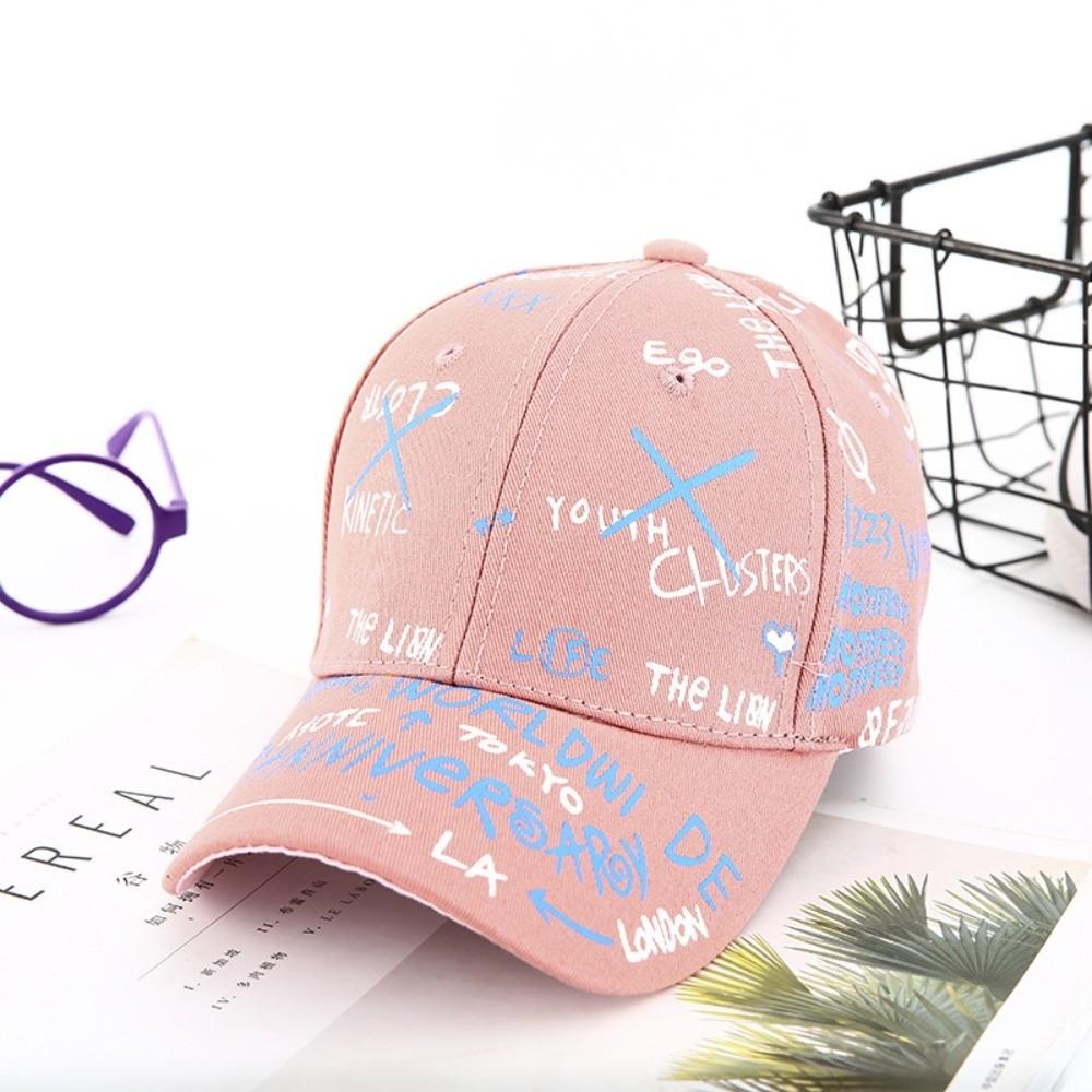 Trendy Adjustable Baseball Cap Breathable Sun Protection Graffiti Print Cap Hip Hop Sunshade Hats for Boys Girls