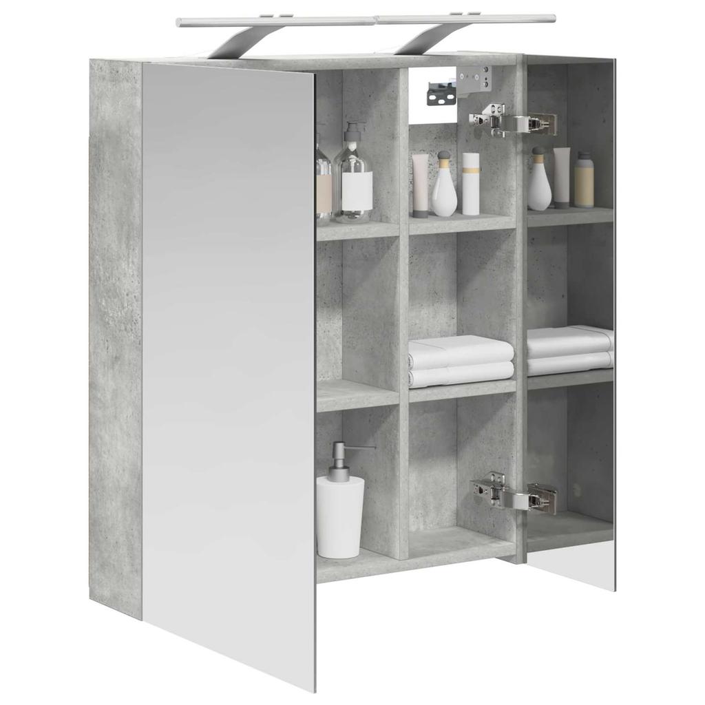 Bathroom Mirror Cabinet with Shelf Concrete Grey 60 x 14.5 x 70 cm