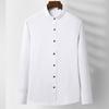 Chinese Stand-up Collar Men's Long-sleeved Shirt Youth Bamboo Fiber Non-ironing Round Neck Zhongshan Shirt CS