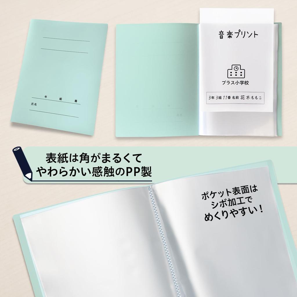 Plus Pocket Year and Class Name Clear 20 Pack of x 10 File, File, FF, Pockets, 10, Blue, FC-122GA, 84-890