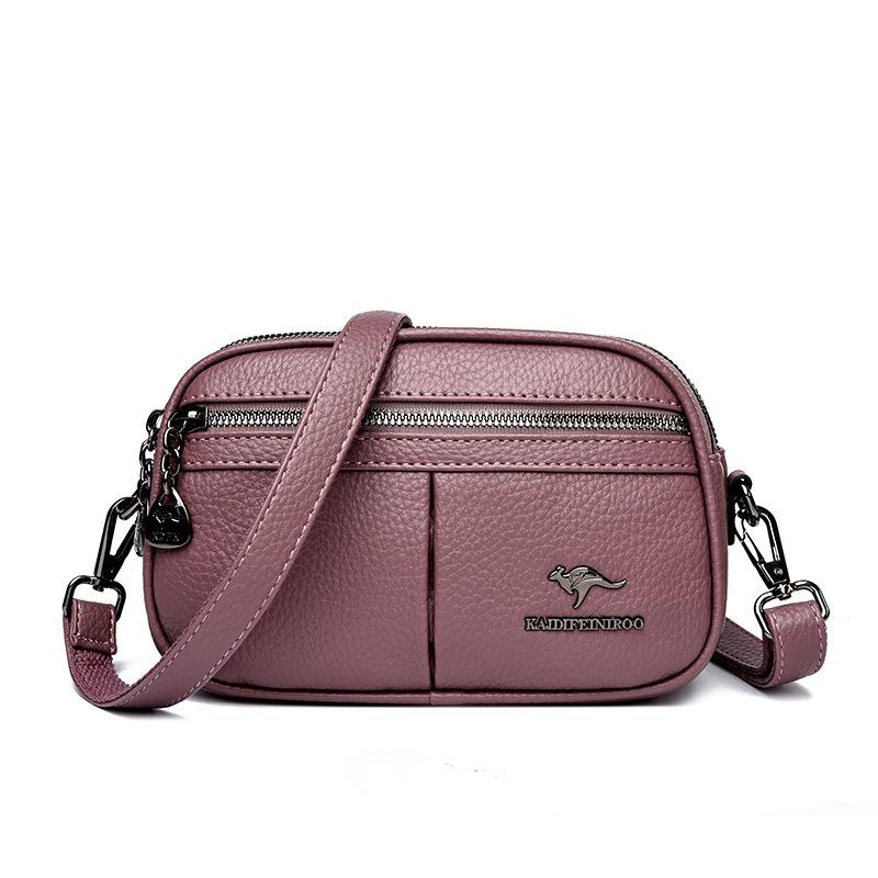 A Fashionable Single-shoulder Bag with Multiple Zippers and A Crossbody Bag for Middle-aged Mothers