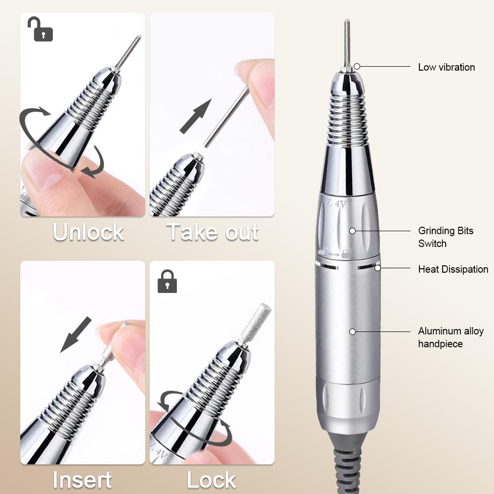 Nail Polish Machine, Portable Battery Nail Polish Machine, Electric Nail Removal and Dead Skin Removal Professional Nail Removal Tool
