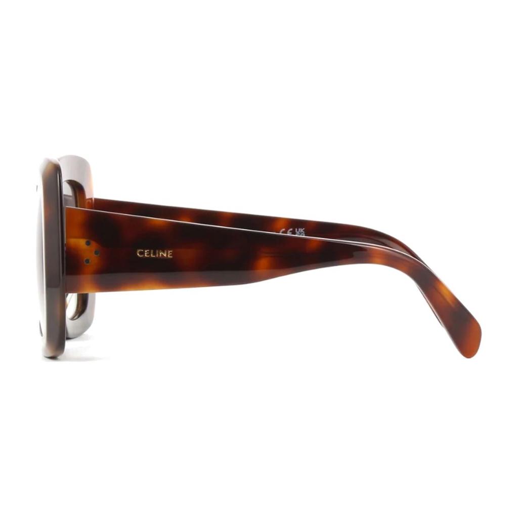 Celine Letter Decoration Acetate Irregular Shape Sunglasses Women Sunglasses Brown CL40263U53B