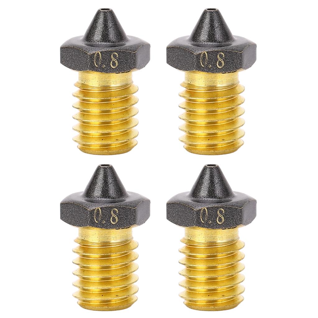 4 STÜCK 3D-Drucker Düsenset PTFE-beschichtet High Flow Hochgeschwindigkeitsdruck Extruder Messingdüse für