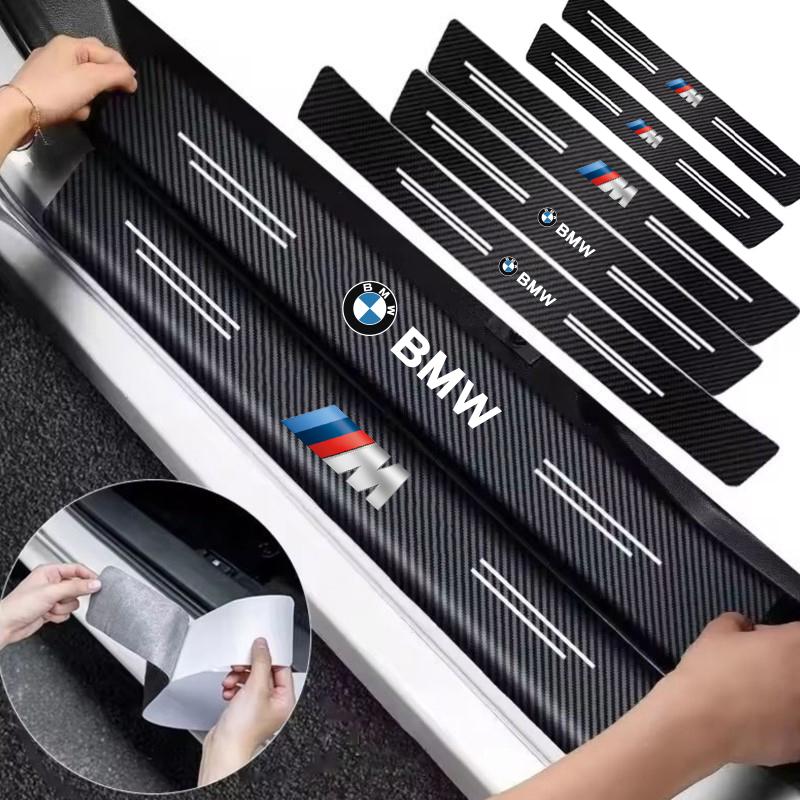 1/4/5Pcs Car Door Sill Scuff Plate Decor Carbon Fiber Stickers For BMW G80 G06 G07 G42 G14 G15 G16 F82 F20 F21 F83 M2 M3 M4 M5