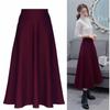 Pocket New Korean Skirt Mid-length Long Skirt Elastic Waist Half-length Skirt High Waist Big Swing Skirt Women