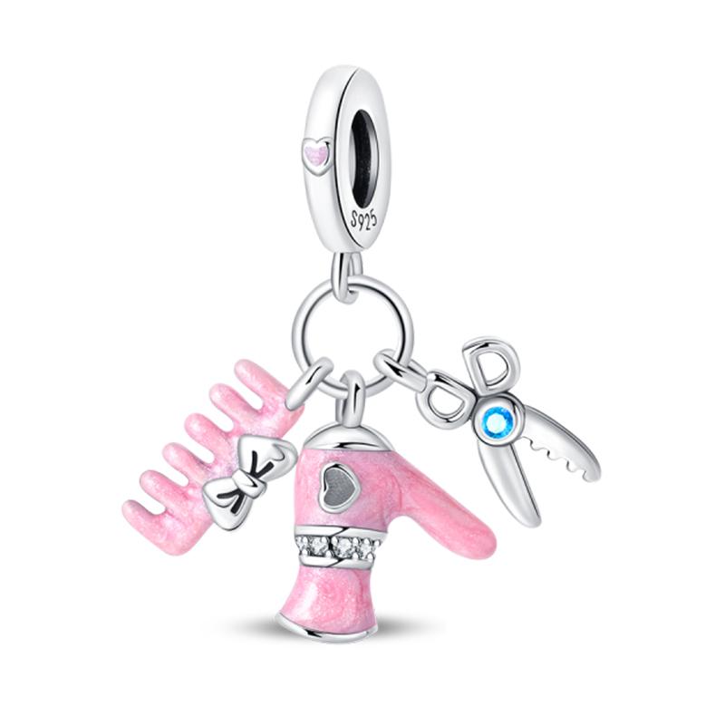 925 Silver Tailor Sewing Machine Telephone Alarm Clock Charms Pendants Fit 925 Bracelets DIY Jewelry