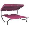 VidaXL Outdoor Daybed with Canopy and Pillows Patio Lounge Chair Garden Sunbed Terrace Sun Lounger 313524