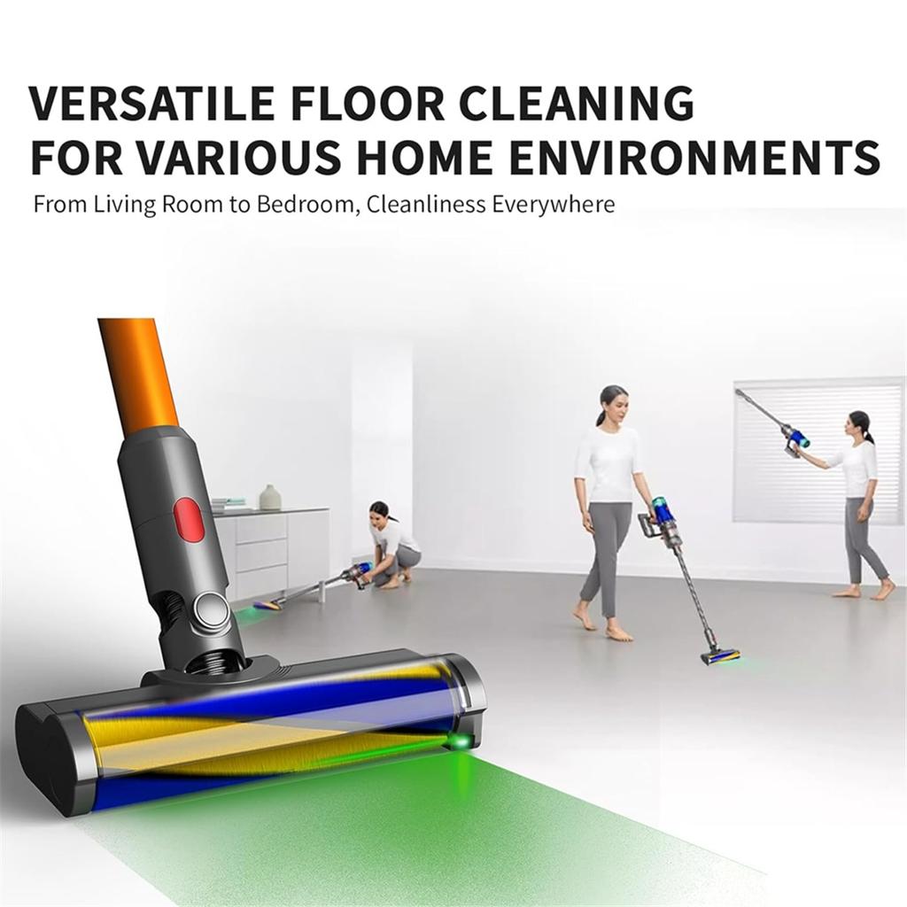 For Dyson V7 V8 V10 V11 V15 Vacuum Head Cleaners Attachments with Dust Detector Light, Soft Roller Cleaner Head Parts