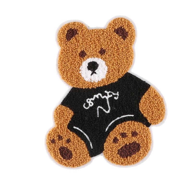 Embroidery cartoon animal bear hand-sewn towel embroidery large patch sticker DIY clothing accessories embroidery cloth sticker