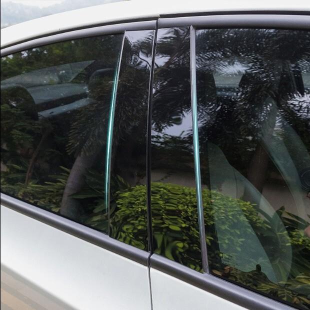 For Nissan Kicks 2017-2024 Pillar Posts Door Piano Black Trim Decal Cover Kit