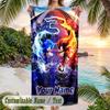 Sonic Beach Towel, Personalized Custom Text, Quick Dry Soft Large Towel For Swimming Pool Travel