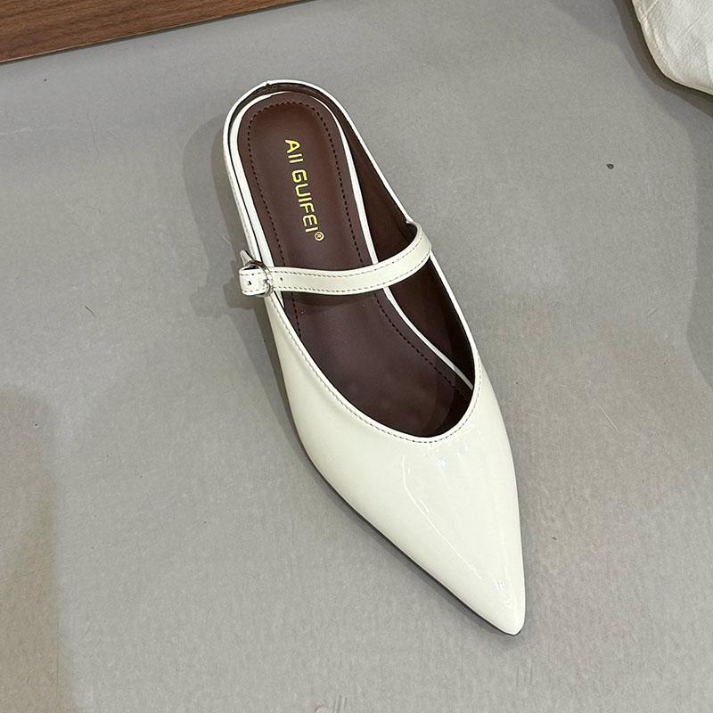 Fashion Female 5CM Heels Ladies Slides Slippers Shoes New In Summer Spring Fashion Pointed Toe Women Heeled Slippers Sandals Mules Shoes