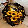 1PC Butterfly Sunflower Umbrella-8-Rib Reinforced, Automatic Open, Lightweight & Durable, Fashion Accessory for Outdoor, H0389