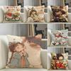 Beautiful And Lovely Girl Little Family 2 Pillow Case Natural Linen Pillow Case Double-Sided Decor Sofa Pillowcase Home Decor