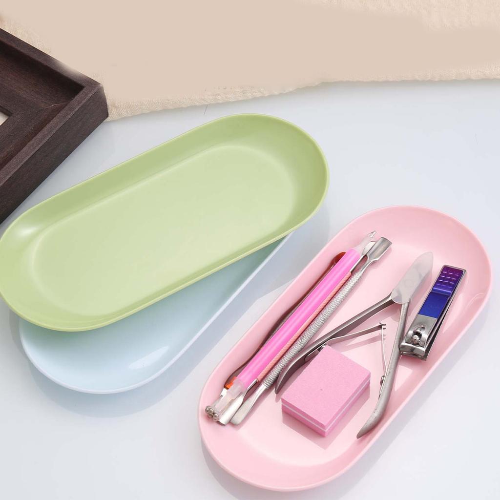 Stainless Steel Oval Trays for Jewelry Display Nail Art Tools Home Decors Storage Organizer for Necklace Ring Display