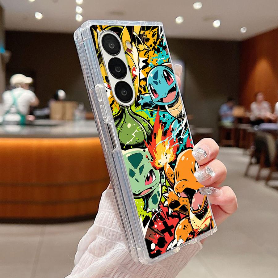 Cartoon Hot Pokemon Transparent Soft Phone Cover Case for Samsung Galaxy ZFold3 ZFold6 ZFold5 ZFold7 Z Fold 7 6 5 4 3 ZFold4