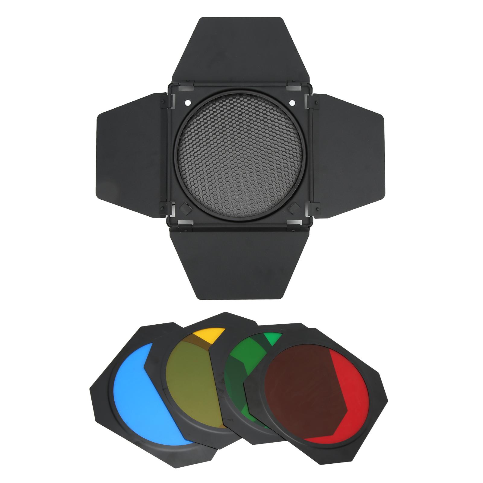 

7Inch 4 Leaf Light Barrier Photography Accessories with Cellular Net Color Filters