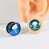 Unique Jellyfish Pattern Glass Ear Stretcher Handcrafted Expander Body Piercings Suitable for Comfortable All Day Wear