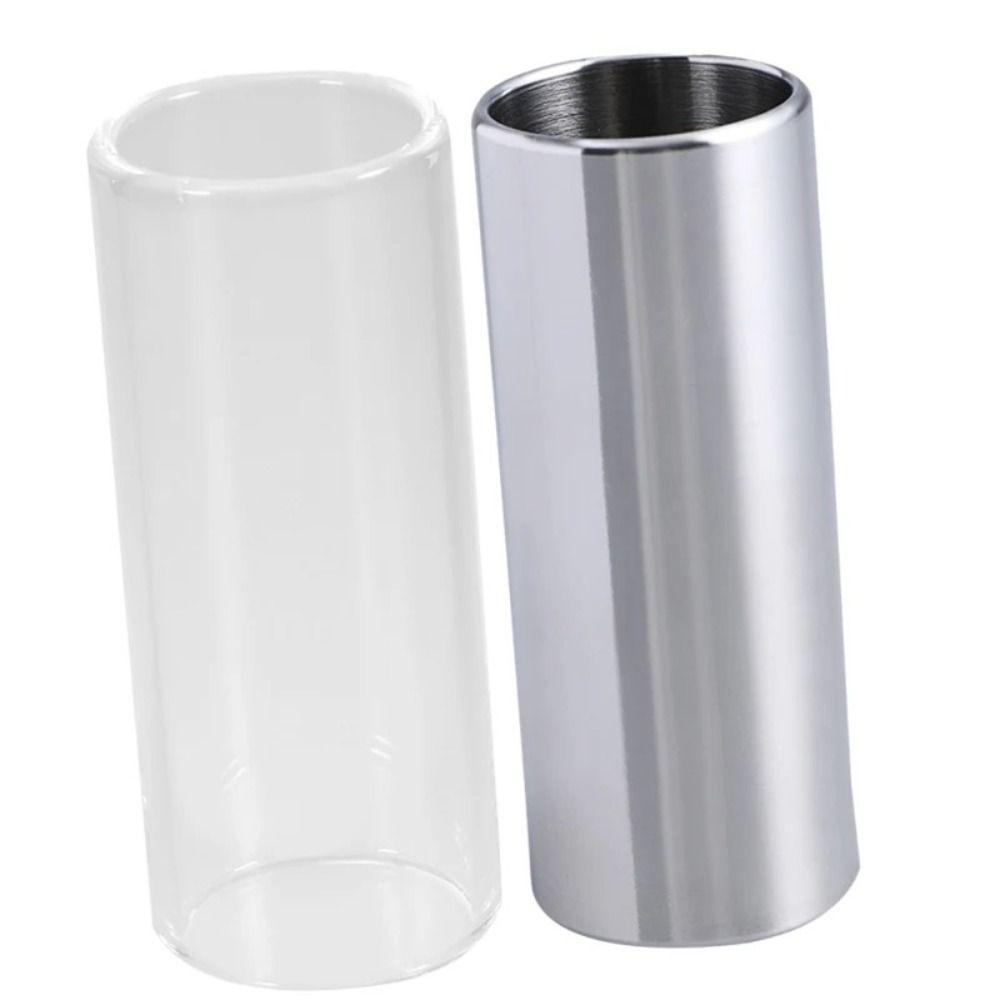 2 pezzi 60 mm lunghezza chitarra slide bar set di cursori per dita chitarra in vetro plettro tubo per principianti