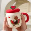Kt Mini Kettle Cup Mug Office Ceramic Cup with Lid Cup Household Drinking Cup Girls High Value Gift