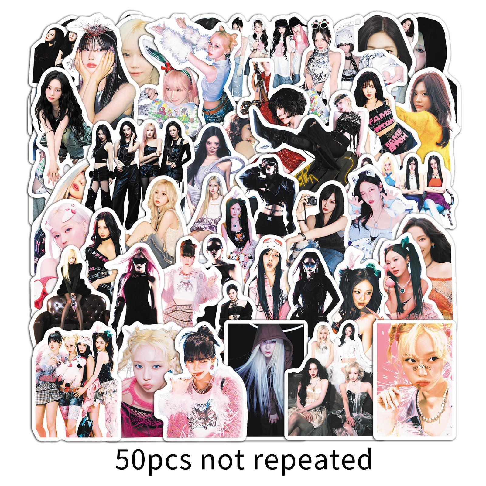 Aespa Celebrity Merchandise: 50 Trendy Graffiti Stickers for Motorcycle, Suitcase, Refrigerator, Backpack DIY.