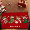 Christmas Loop Pile Non-slip Doormat: Wear-resistant, Cuttable, Ideal for Home Entrances