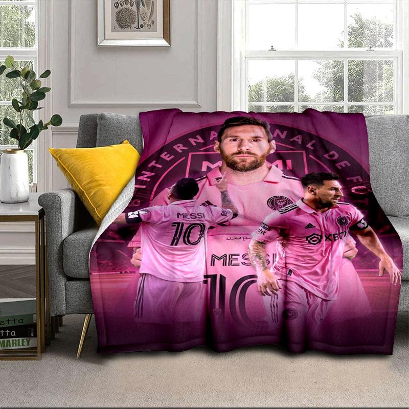 Messi's Pink Portable Blanket/Soft Blanket Bedding Blanket Suitable for Travel Camping Living Rooms Offices Sofas Fan Gifts