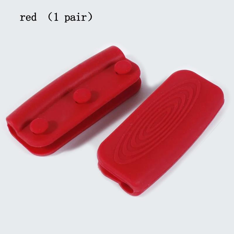 

2/8 Силиконовый чехол для ручки кастрюли Теплоизоляционные чехлы Крепление для ушей кастрюли Нескользящий держатель для ручки кастрюли для пароварки Кухонные принадлежности